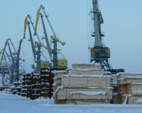 Порт Архангельска зимой